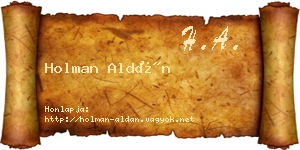 Holman Aldán névjegykártya